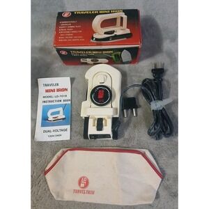 Vintage‎ Traveler Mini Iron LD-7018 Travel Sized 80's Original Box And Bag READ